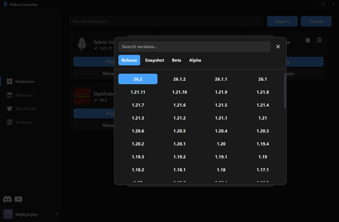 Version picker in Folium